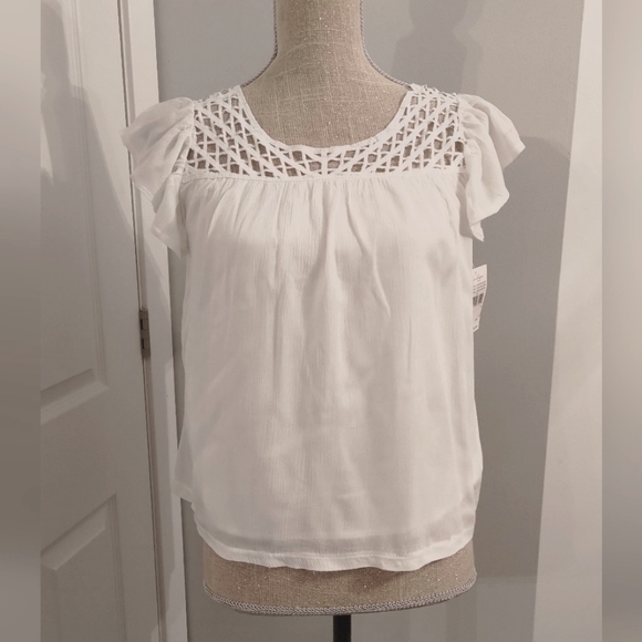 Jessica Simpson Girls White lined embroidered top - Picture 2 of 3